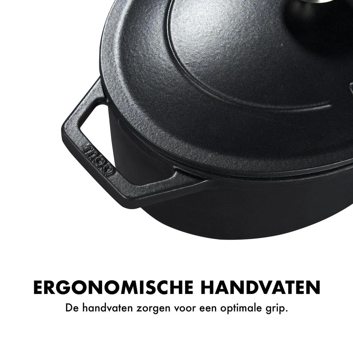 MOA Gietijzeren Braadpan - Inhoud 4,7 Liter - 29CM - Ovaal - Alle Warmtebronnen - Ook Voor Inductie - Gewicht 5,7 Kg - Zwart - C29B 6 MOA Gietijzeren Braadpan - Inhoud 4,7 Liter - 29CM - Ovaal - Alle Warmtebronnen - Ook Voor Inductie - Gewicht 5,7 Kg - Zwart - C29B - Afbeelding 4