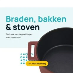 MOA Gietijzeren Braadpan - Inhoud 4,75 Liter - 26CM - Rond - Alle Warmtebronnen - Ook Voor Inductie - Gewicht 5,8 Kg - Bordeaux Rood - MC26BR 15 MOA Gietijzeren Braadpan - Inhoud 4,75 Liter - 26CM - Rond - Alle Warmtebronnen - Ook Voor Inductie - Gewicht 5,8 Kg - Bordeaux Rood - MC26BR -Thuiskeuken 1200x1200 1456
