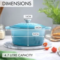 Nuovva Gietijzeren Braadpan Antiaanbaklaag Met Deksel - Sudderpan Blauw - Rond - Ø24 Cm - 4,7 Liter - 100% PFAS & PFOA Vrij - Geschikt Voor Alle Warmtebronnen - Elektrisch - Gas - Halogeen - Inductie – Keramisch 11 Nuovva Gietijzeren Braadpan Antiaanbaklaag Met Deksel - Sudderpan Blauw - Rond - Ø24 Cm - 4,7 Liter - 100% PFAS & PFOA Vrij - Geschikt Voor Alle Warmtebronnen - Elektrisch - Gas - Halogeen - Inductie – Keramisch -Thuiskeuken 1200x1200 1469