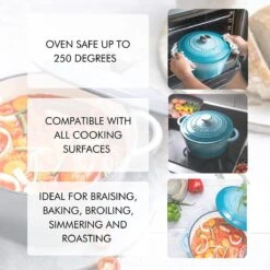 Nuovva Gietijzeren Braadpan Antiaanbaklaag Met Deksel - Sudderpan Blauw - Rond - Ø24 Cm - 4,7 Liter - 100% PFAS & PFOA Vrij - Geschikt Voor Alle Warmtebronnen - Elektrisch - Gas - Halogeen - Inductie – Keramisch 13 Nuovva Gietijzeren Braadpan Antiaanbaklaag Met Deksel - Sudderpan Blauw - Rond - Ø24 Cm - 4,7 Liter - 100% PFAS & PFOA Vrij - Geschikt Voor Alle Warmtebronnen - Elektrisch - Gas - Halogeen - Inductie – Keramisch -Thuiskeuken 1200x1200 1470