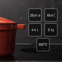 Daumonet Carême Rouge Gietijzeren Braadpan - Sudderpan Kersen Rood - Rond - Ø26 Cm - 4,4 Liter - PFAS & PFOA Vrij - Emaille - Geschikt Voor Alle Warmtebronnen - Elektrisch - Gas - Halogeen - Inductie - Keramisch - Vaatwasserbestendig 18 Daumonet Carême Rouge Gietijzeren Braadpan - Sudderpan Kersen Rood - Rond - Ø26 Cm - 4,4 Liter - PFAS & PFOA Vrij - Emaille - Geschikt Voor Alle Warmtebronnen - Elektrisch - Gas - Halogeen - Inductie - Keramisch - Vaatwasserbestendig -Thuiskeuken 1200x1200 1523