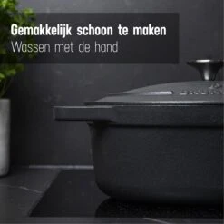 Gietijzeren Braadpan - Sudderpan Zwart Van Daumonet - Ovaal - Ø 29 Cm - 3 Liter - 100% PFAS & PFOA Vrij - Emaille - Geschikt Voor Alle Warmtebronnen - Elektrisch - Gas - Halogeen - Inductie - Keramisch - Vaatwasserbestendig -Thuiskeuken 1200x1200 1532