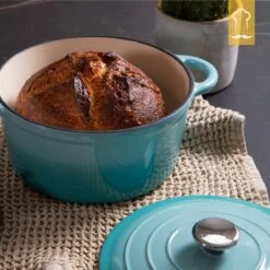 Chefarone Gietijzeren Pan - Braadpan Inclusief Deksel - Geschikt Voor Alle Warmtebronnen - Geëmailleerd Blauw -Thuiskeuken 1200x1200 1556