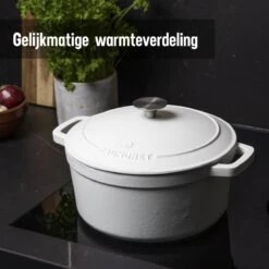 Daumonet Carême Blanc Gietijzeren Braadpan - Sudderpan Wit - Rond - Ø 26 Cm - 4,4 Liter - 100% PFAS & PFOA Vrij - Emaille - Geschikt Voor Alle Warmtebronnen - Elektrisch - Gas - Halogeen - Inductie - Keramisch - Vaatwasserbestendig 17 Daumonet Carême Blanc Gietijzeren Braadpan - Sudderpan Wit - Rond - Ø 26 Cm - 4,4 Liter - 100% PFAS & PFOA Vrij - Emaille - Geschikt Voor Alle Warmtebronnen - Elektrisch - Gas - Halogeen - Inductie - Keramisch - Vaatwasserbestendig -Thuiskeuken 1200x1200 1589