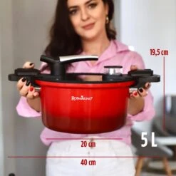 Rosmarino - Snelkookpan Met Glazen Deksel - Zwart - Ø24cm - 5 Liter - 100% PFAS & PFOA Vrij - Aluminium - Pressure Cooker - Non-stick Minerale Coating - Ergonomische Handgrepen - Geschikt Voor Alle Warmtebronnen -Thuiskeuken 1200x1200 1680