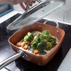 Nuovva Koperen Frituurpan, Met Diepe Zijkanten & Deksel -Thuiskeuken 1200x1200 1700