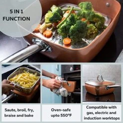 Nuovva Koperen Frituurpan, Met Diepe Zijkanten & Deksel -Thuiskeuken 1200x1200 1703