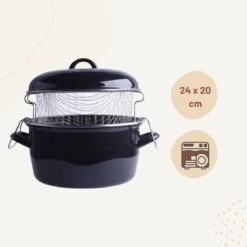 Orange85 Frituurpan - Zwart - Inductie - Emaille - Diameter 24 Cm - Met Draadmand - 3,5 Liter 12 Orange85 Frituurpan - Zwart - Inductie - Emaille - Diameter 24 Cm - Met Draadmand - 3,5 Liter -Thuiskeuken 1200x1200 1706