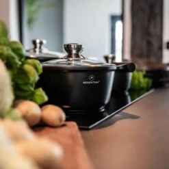 Herenthal Inductie Pannenset - Luxe 10-delige Koekenpanset - Voor Alle Warmtebronnen - Met Glazen Deksels En Koudgrepen - Zwart -Thuiskeuken 1200x1200 205