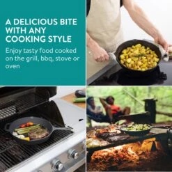 Navaris Gietijzeren Koekenpan - Braadpan Van Gietijzer - Ronde Skillet - Geschikt Voor Alle Warmtebronnen - Ø 30 Cm - Ovenbestendig Tot 260 Graden -Thuiskeuken 1200x1200 272