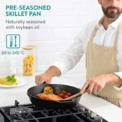 Navaris Gietijzeren Koekenpan - Braadpan Van Gietijzer - Ronde Skillet - Geschikt Voor Alle Warmtebronnen - Ø 30 Cm - Ovenbestendig Tot 260 Graden -Thuiskeuken 1200x1200 277