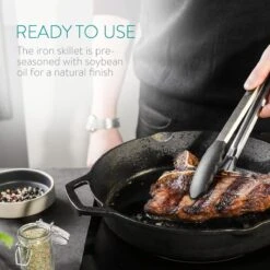 Navaris Gietijzeren Koekenpan - Braadpan Van Gietijzer - Ronde Skillet - Geschikt Voor Alle Warmtebronnen - Ø 30 Cm - Ovenbestendig Tot 260 Graden -Thuiskeuken 1200x1200 281