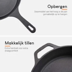 Ocina Gietijzeren Pan – ø30,5cm - Skillet - Koekenpan – Hapjespan – Koekenpan Inductie – Koekenpannenset - Gietijzeren Pan Bbq - Gietijzer -Thuiskeuken 1200x1200 291