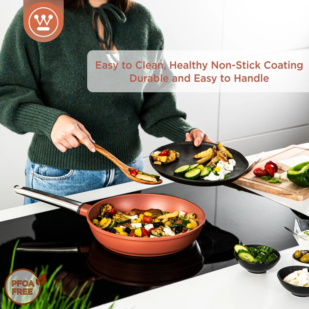 Westinghouse Performance Series - Koekenpan Inductie 28cm - Oven Geschikt - Rood - Geschikt Voor Alle Warmtebronnen 8 Westinghouse Performance Series - Koekenpan Inductie 28cm - Oven Geschikt - Rood - Geschikt Voor Alle Warmtebronnen - Afbeelding 6