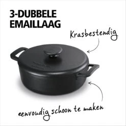 BRABANTIA THE DUTCH Gietijzeren Braadpan - Ø 28cm - MAT Zwart - Inductie -Thuiskeuken 1200x1200 36