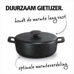 BRABANTIA THE DUTCH Gietijzeren Braadpan - Ø 28cm - MAT Zwart - Inductie -Thuiskeuken 1200x1200 37