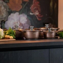 Herenthal Inductie Pannenset- Luxe 10-delige Koekenpannenset - Voor Alle Warmtebronnen - Met Glazen Deksels - Koper 18 Herenthal Inductie Pannenset- Luxe 10-delige Koekenpannenset - Voor Alle Warmtebronnen - Met Glazen Deksels - Koper -Thuiskeuken 1200x1200 40