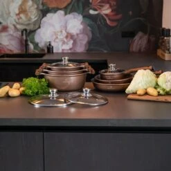 Herenthal Inductie Pannenset- Luxe 10-delige Koekenpannenset - Voor Alle Warmtebronnen - Met Glazen Deksels - Koper 19 Herenthal Inductie Pannenset- Luxe 10-delige Koekenpannenset - Voor Alle Warmtebronnen - Met Glazen Deksels - Koper -Thuiskeuken 1200x1200 41