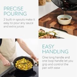 Navaris Gietijzeren Koekenpan - Braadpan Van Gietijzer - Ronde Skillet - Geschikt Voor Alle Warmtebronnen - Ø 25 Cm - Ovenbestendig Tot 260?graden -Thuiskeuken 1200x1200 436