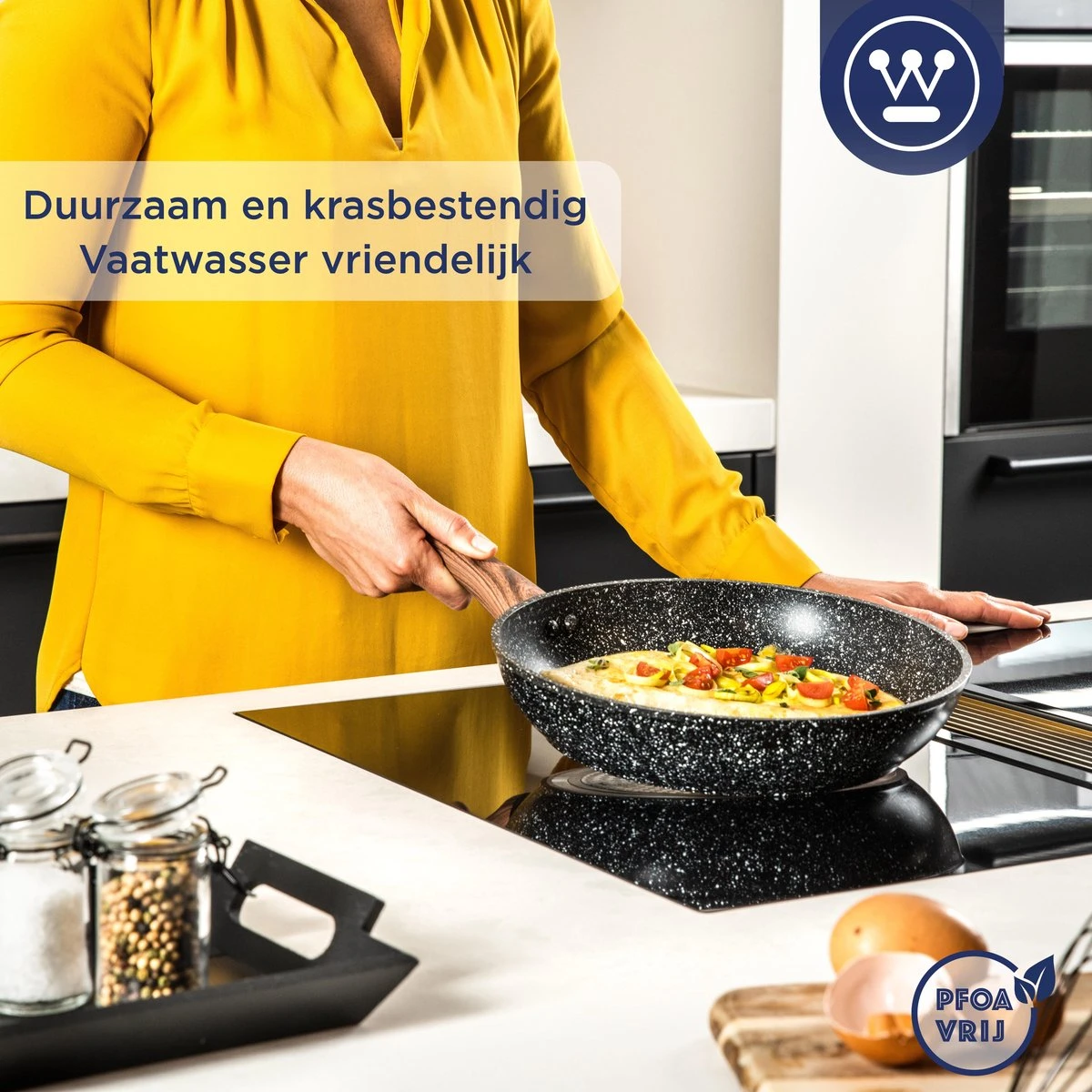 Westinghouse Koekenpan Inductie - Ø 28 Cm - Zwart Marmer - Speciale Editie 8 Westinghouse Koekenpan Inductie - Ø 28 Cm - Zwart Marmer - Speciale Editie - Afbeelding 6