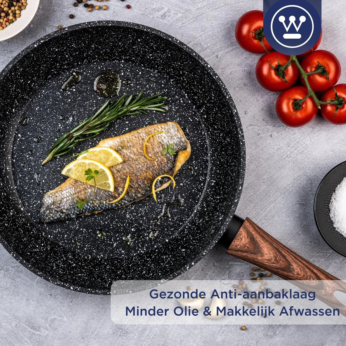 Westinghouse Koekenpan Inductie - Ø 28 Cm - Zwart Marmer - Speciale Editie 9 Westinghouse Koekenpan Inductie - Ø 28 Cm - Zwart Marmer - Speciale Editie - Afbeelding 7