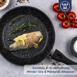 Westinghouse Koekenpan - Ø 30 Cm - Zwart Marmer - Geschikt Voor Alle Warmtebronnen Inclusief Inductie -Thuiskeuken 1200x1200 481