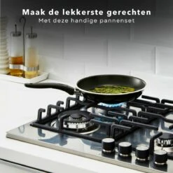 Cheqo® PRO 3-Delige Koekenpannenset - Koekenpan Set - Pannenset - Geperst Aluminium - Geschikt Voor Gas, Elektrisch, Keramisch, Halogeen Koken -Thuiskeuken 1200x1200 504
