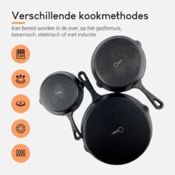 Ocina Gietijzeren Pan – Set Van 3 Stuks – ø25cm, ø19.5cm En ø16cm - Skillet - Koekenpan – Hapjespan – Koekenpan Inductie – Koekenpannenset - Gietijzeren Pan Bbq - Gietijzer - Incl. Receptenboek 13 Ocina Gietijzeren Pan – Set Van 3 Stuks – ø25cm, ø19.5cm En ø16cm - Skillet - Koekenpan – Hapjespan – Koekenpan Inductie – Koekenpannenset - Gietijzeren Pan Bbq - Gietijzer - Incl. Receptenboek -Thuiskeuken 1200x1200 621