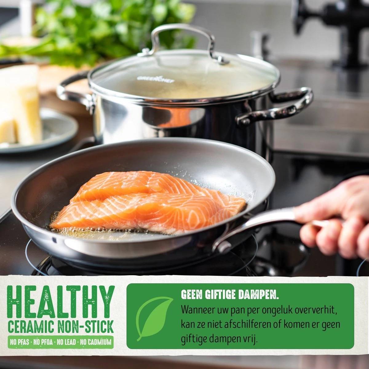 GreenChef Profile Plus Koekenpan 28cm - Zilverkleurig - Inductie - PFAS-vrij 7 GreenChef Profile Plus Koekenpan 28cm - Zilverkleurig - Inductie - PFAS-vrij - Afbeelding 5