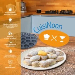 CuisiNoon® Poffertjespan Premium - Complete Poffertjesmaker Set - Inclusief Bakboek -Thuiskeuken 1200x1200 852