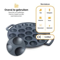 CuisiNoon® Poffertjespan Premium - Complete Poffertjesmaker Set - Inclusief Bakboek -Thuiskeuken 1200x1200 854