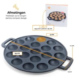 CuisiNoon® Poffertjespan Premium - Complete Poffertjesmaker Set - Inclusief Bakboek -Thuiskeuken 1200x1200 855