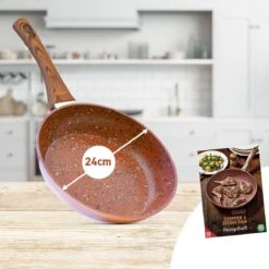 Livington Copper & Stone Pan - 24cm Koekenpan- Anti-aanbaklaag En Krasbestendig - Graniet Look - Binnenste Steenlaag Voor Perfecte Warmteverdeling - Geschikt Voor Ceran, Gas, Elektrisch, Inductie -Thuiskeuken 1200x1200 912