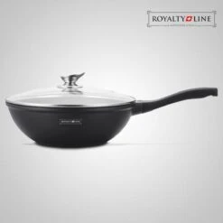 Royalty Line Marble Coating Wok - Met Glazen Deksel - Zwart - 30 Cm -Thuiskeuken 1200x1200 966