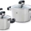 BK Conical Cool Glas Pannenset - 4-delig - RVS - Glazen Deksel - Inductie -Thuiskeuken 1200x426