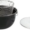 Frituurpan Emaille Met Glazen Deksel En Korf - Ø 26cm - Zwart -Thuiskeuken 1200x502