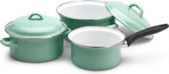Lite-Body Magus Pannenset 4-delig - Emaille - Olijf Groen - Inductie -Thuiskeuken 1200x528