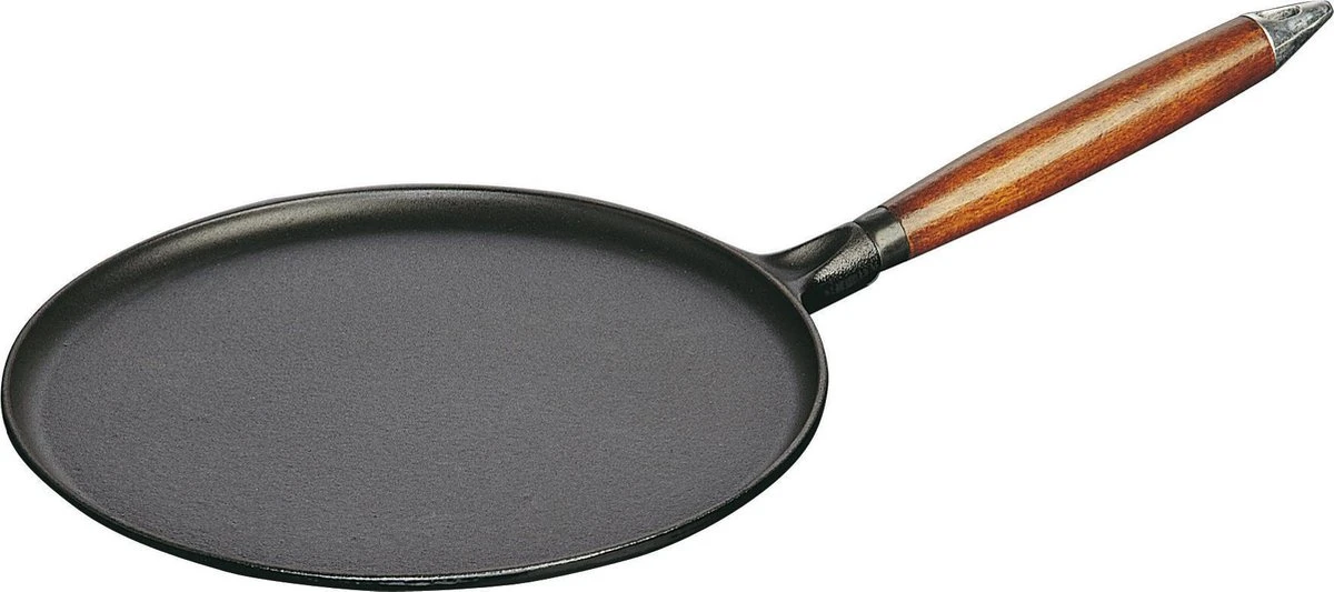 Staub Flensjespan - Houten Steel - 28 Cm - Zwart 3 Staub Flensjespan - Houten Steel - 28 Cm - Zwart