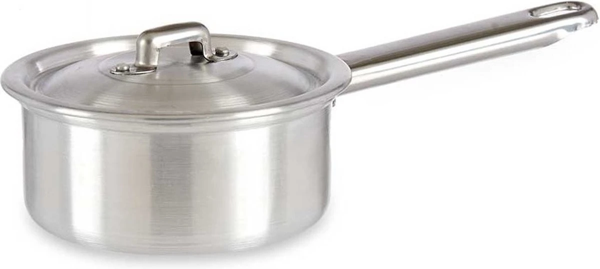 Steelpan/sauspan/juspan Zilverkleurig 26 X 14 X 8 Cm Van 0.6 Liter Aluminium - Met Handige Deksel - Kookpannen 3 Steelpan/sauspan/juspan Zilverkleurig 26 X 14 X 8 Cm Van 0.6 Liter Aluminium - Met Handige Deksel - Kookpannen