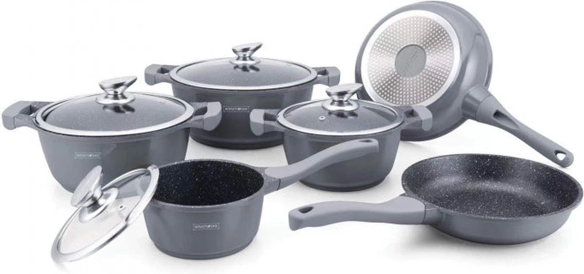 Royalty Line 10-delige Pannenset-- RVS - Gietijzer- Roze 12 Royalty Line 10-delige Pannenset-- RVS - Gietijzer- Roze - Afbeelding 10