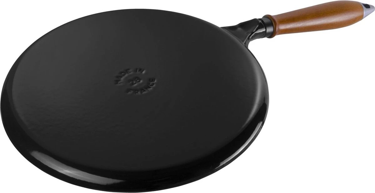 Staub Flensjespan - Houten Steel - 28 Cm - Zwart 4 Staub Flensjespan - Houten Steel - 28 Cm - Zwart - Afbeelding 2