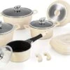 Royalty Line Pannenset - Pannenset Inductie - 15-Delig Koekenpannenset - Kookpotten - Koekenpannen - Pannen Met Glazen Deksels En Afneembare Koudgrepen - Voor Alle Warmtebronne - Oven-Ready - PFAS-Vrij - Crème -Thuiskeuken 1200x624 4