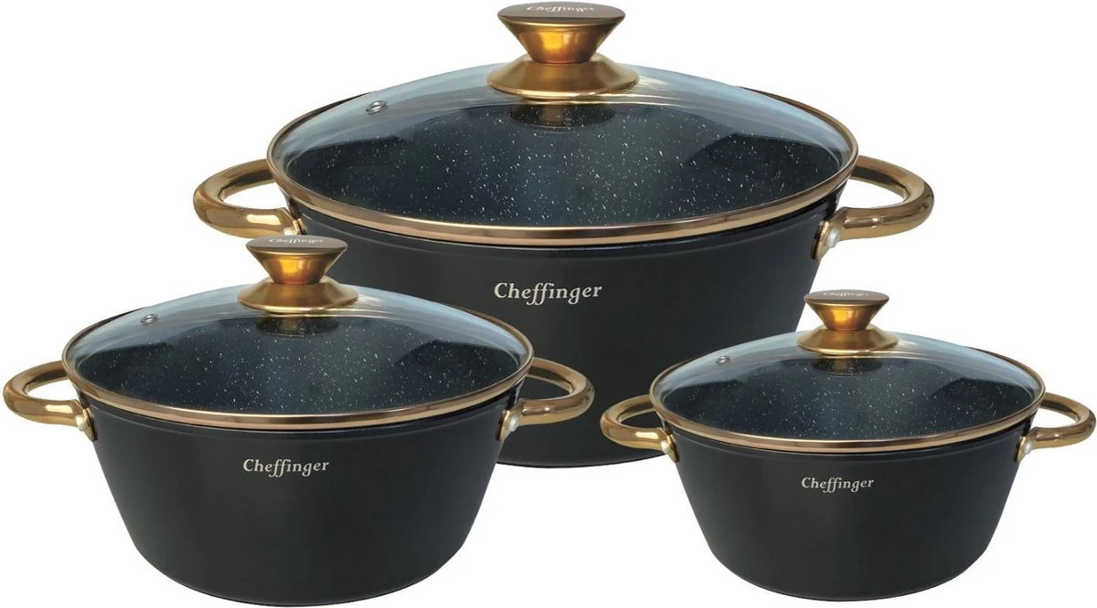 Cheffinger Luxe Braadpannen Set - Rose Gold Line - 6 Delig - Inclusief Deksel - Inductie - 20, 24 & 28CM 5 Cheffinger Luxe Braadpannen Set - Rose Gold Line - 6 Delig - Inclusief Deksel - Inductie - 20, 24 & 28CM - Afbeelding 3