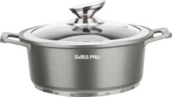 Swiss Pro+ | Set 14 Delige Pannenset | Inductie - Pannensets - Glazen Deksel - Met Afneembare Handgreep - Marmeren Interieur -PFAS-vrij | Grey / Silver -Thuiskeuken 1200x675 36