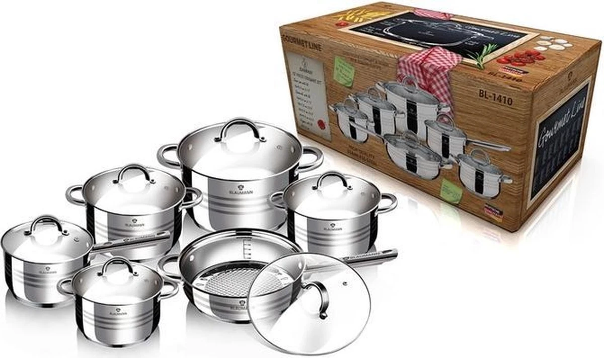 Blaumann 12-delige Roestvrijstalen Pannenset 3 Blaumann 12-delige Roestvrijstalen Pannenset