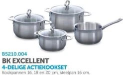 BK Excellent Pannenset - 4-delig - RVS - Inductie -Thuiskeuken 1200x730