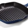 Koock Amsterdam® Grillpan - Geëmailleerd Gietijzer - Geschikt Voor Alle Warmtebronnen - Mat Blauw -Thuiskeuken 1200x742 5