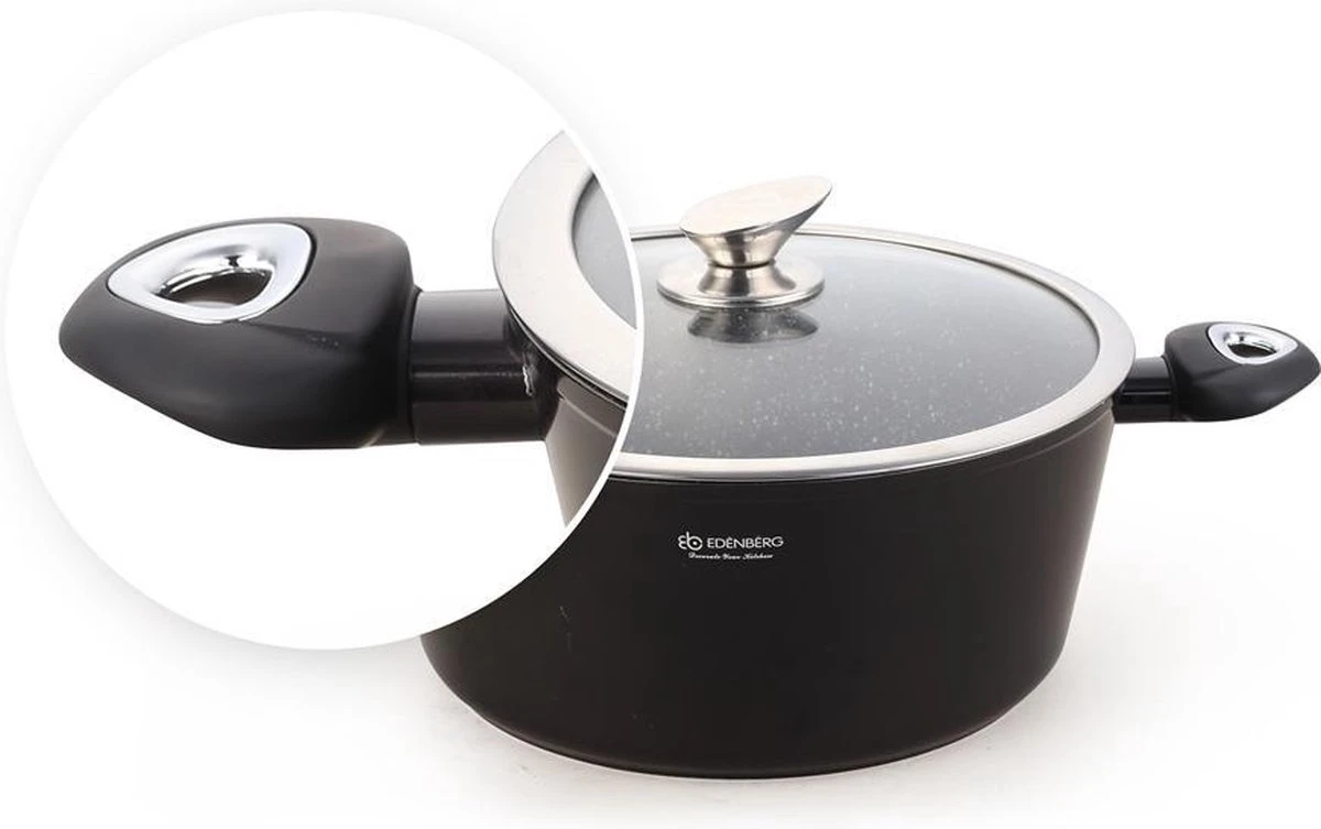 Edënbërg Black Line - 15-delige Luxe Pannenset Van Gesmeed Aluminium 9 Edënbërg Black Line - 15-delige Luxe Pannenset Van Gesmeed Aluminium - Afbeelding 7