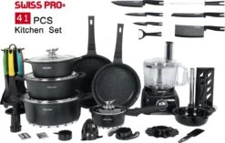 Swiss Pro+ - SWP41D22 - Pannenset 41 Delig - Foodprocessor - Messenblok 8 Delig - Kookgerei Set Met Houder 7 Delig - Starters Pakket - 2022 Serie - Limited Edition -uitzet 21 Swiss Pro+ - SWP41D22 - Pannenset 41 Delig - Foodprocessor - Messenblok 8 Delig - Kookgerei Set Met Houder 7 Delig - Starters Pakket - 2022 Serie - Limited Edition -uitzet -Thuiskeuken 1200x765 1