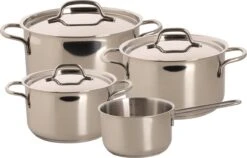 Sola Pannenset Mirage - 4 Delig - Ø 16,16,18,20 Cm - Zilver - RVS - Sandwichbodem -Thuiskeuken 1200x770